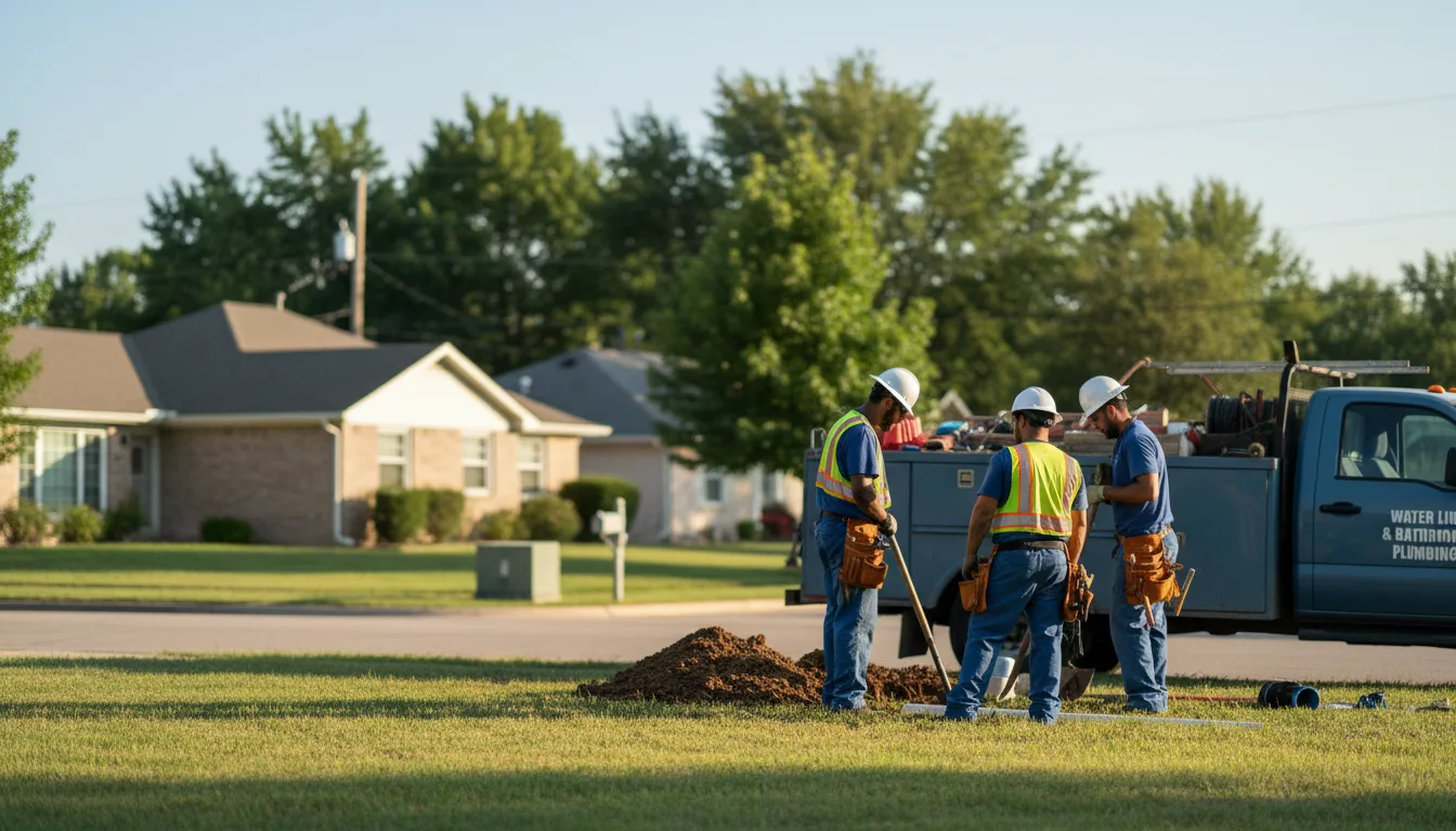 Residential water line and bathroom plumbing service in Modesto, IL